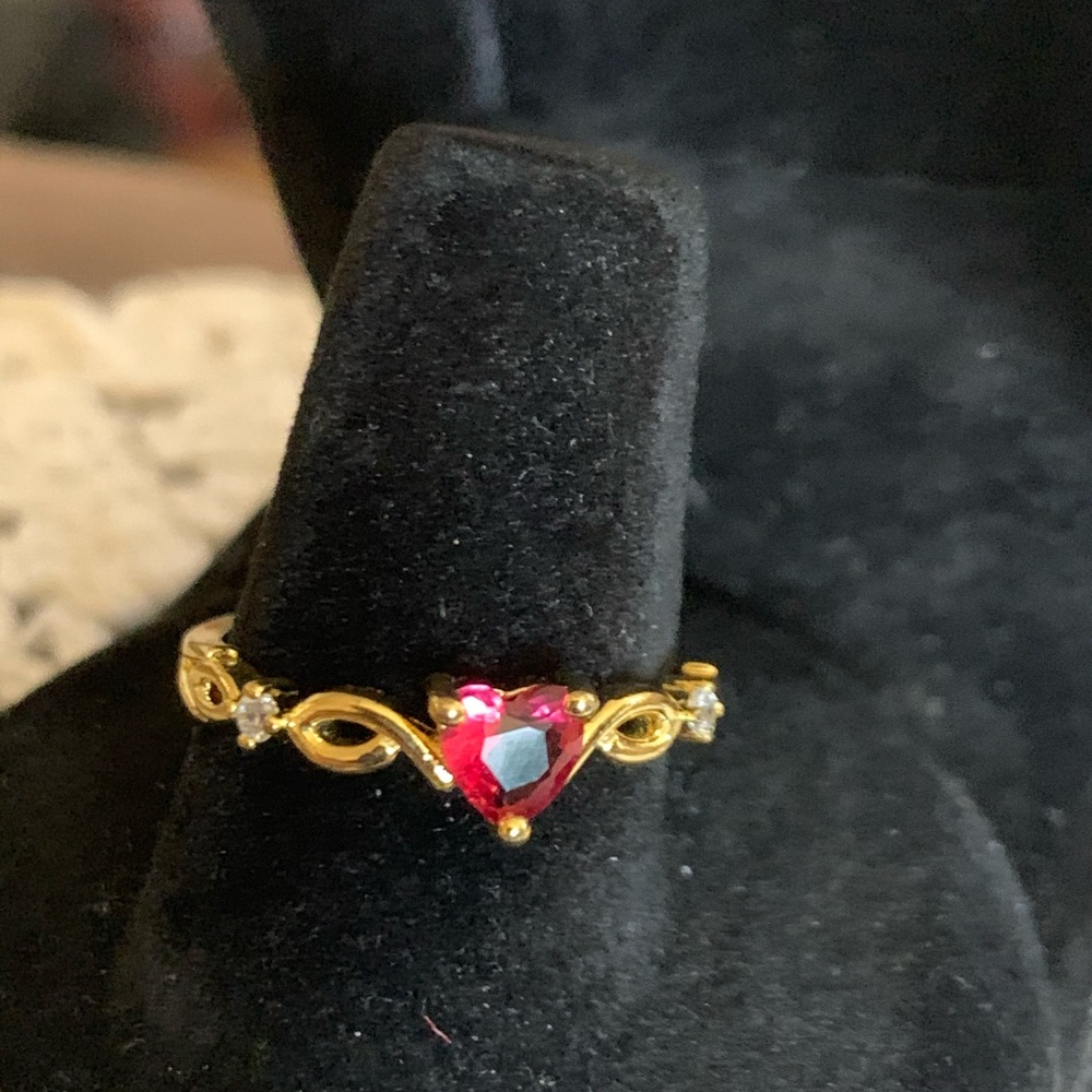 Heart Shaped Ruby Ring - image 2